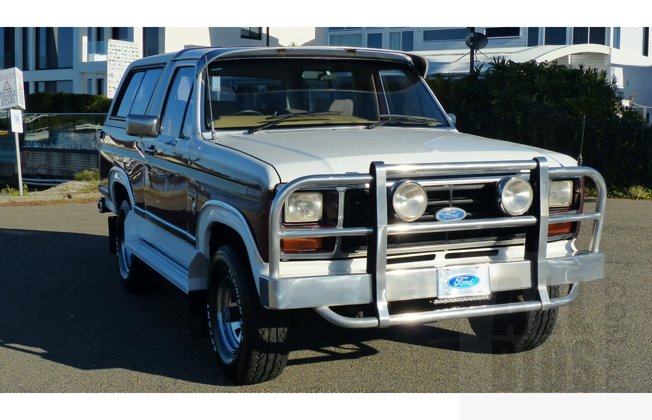 3/1985 Ford Bronco (4x4) 2d Wagon Metallic Brown & White 5.8L V8 351ci - Matching Numbers
