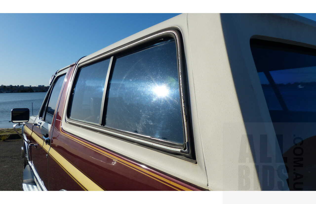 3/1985 Ford Bronco (4x4) 2d Wagon Metallic Brown & White 5.8L V8 351ci - Matching Numbers