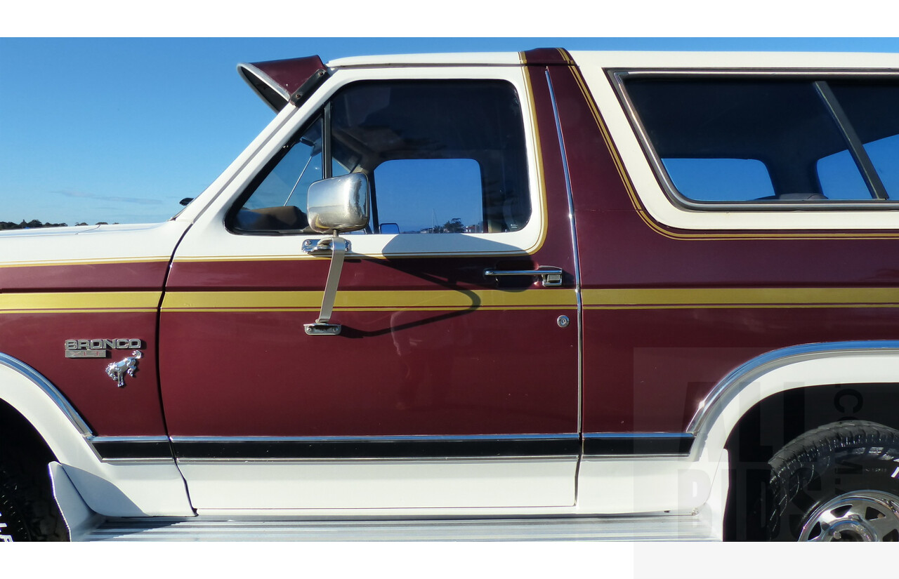 3/1985 Ford Bronco (4x4) 2d Wagon Metallic Brown & White 5.8L V8 351ci - Matching Numbers