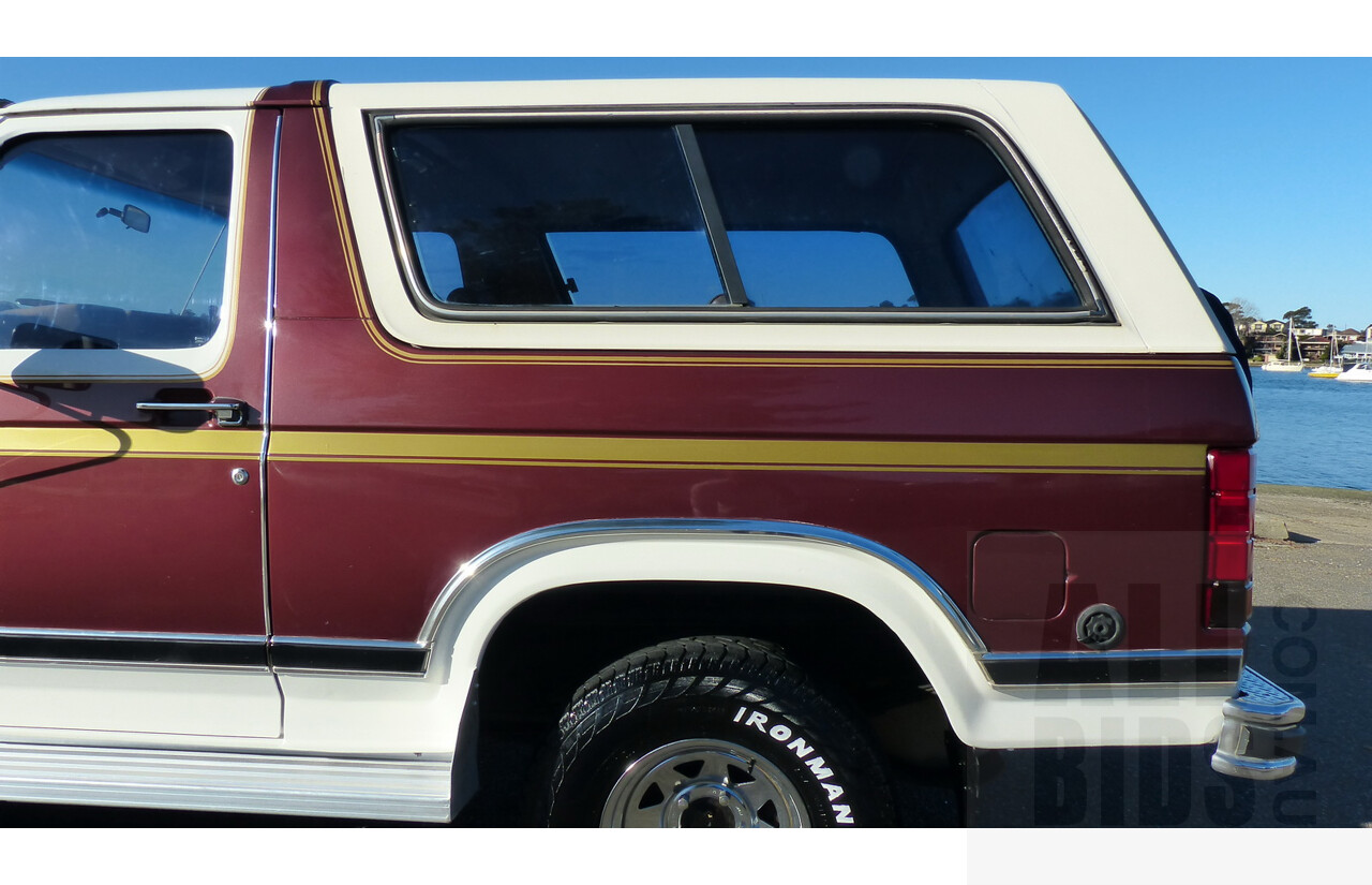 3/1985 Ford Bronco (4x4) 2d Wagon Metallic Brown & White 5.8L V8 351ci - Matching Numbers