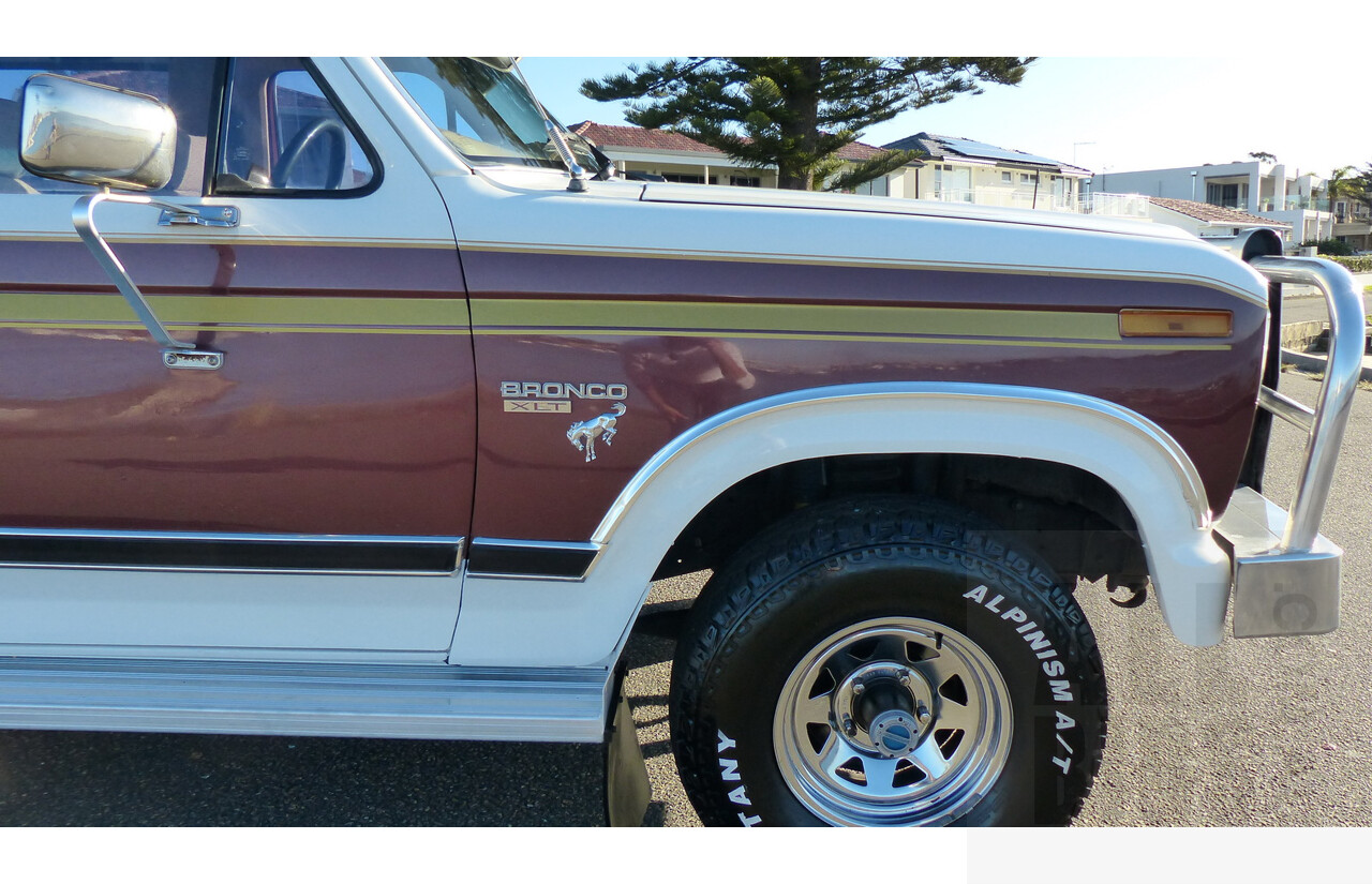 3/1985 Ford Bronco (4x4) 2d Wagon Metallic Brown & White 5.8L V8 351ci - Matching Numbers