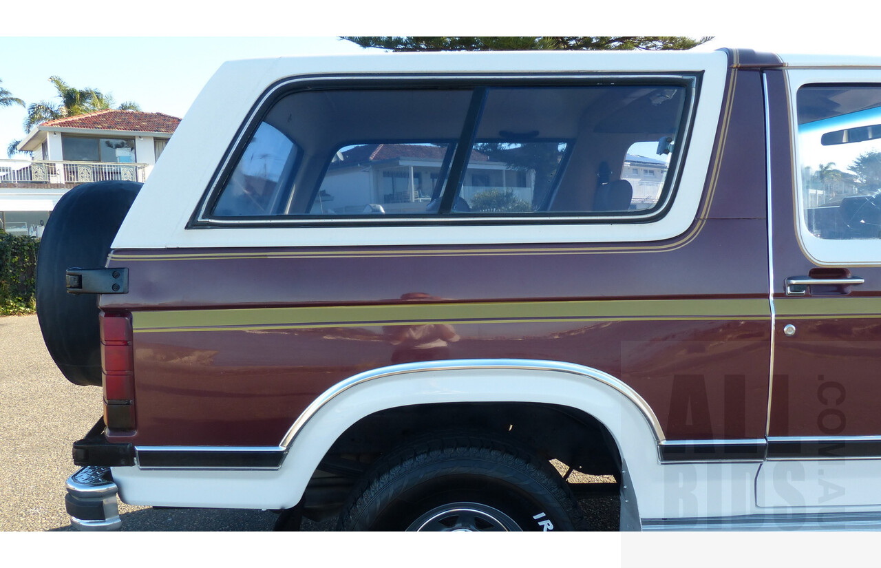 3/1985 Ford Bronco (4x4) 2d Wagon Metallic Brown & White 5.8L V8 351ci - Matching Numbers