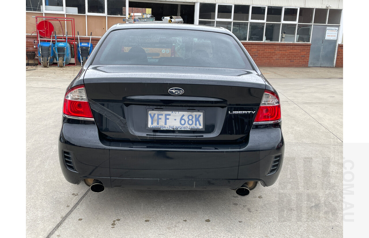 9/2007 Subaru Liberty 2.5i Heritage MY08 4d Sedan Black 2.5L