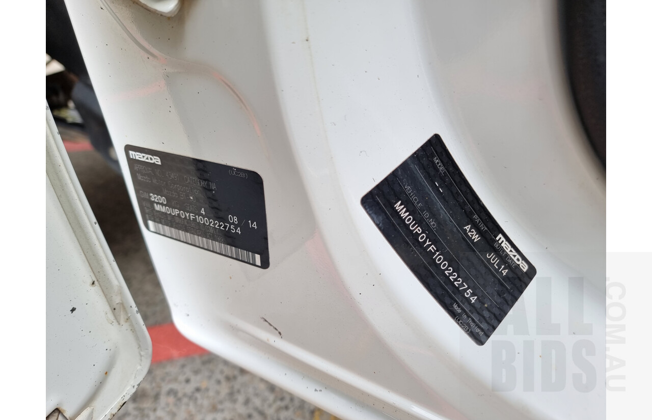 8/2014 Mazda BT-50 XT (4x4) MY13 Freestyle C/Chas White 3.2L Turbo Diesel