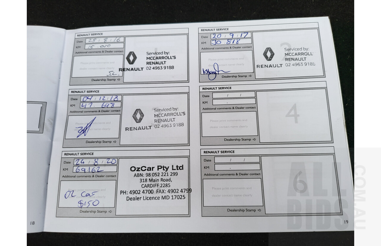 9/2015 Renault Clio Expression X98 5d Hatchback White 1.2L