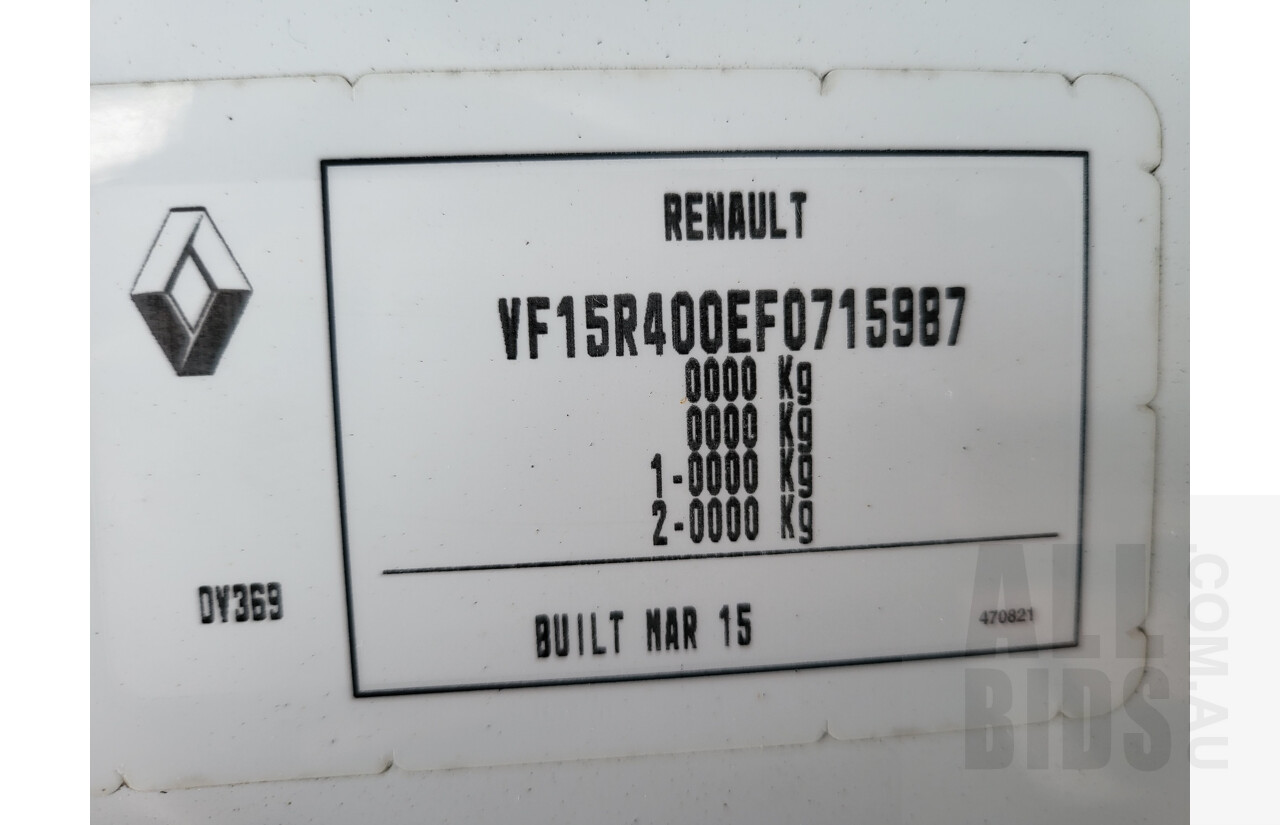 9/2015 Renault Clio Expression X98 5d Hatchback White 1.2L