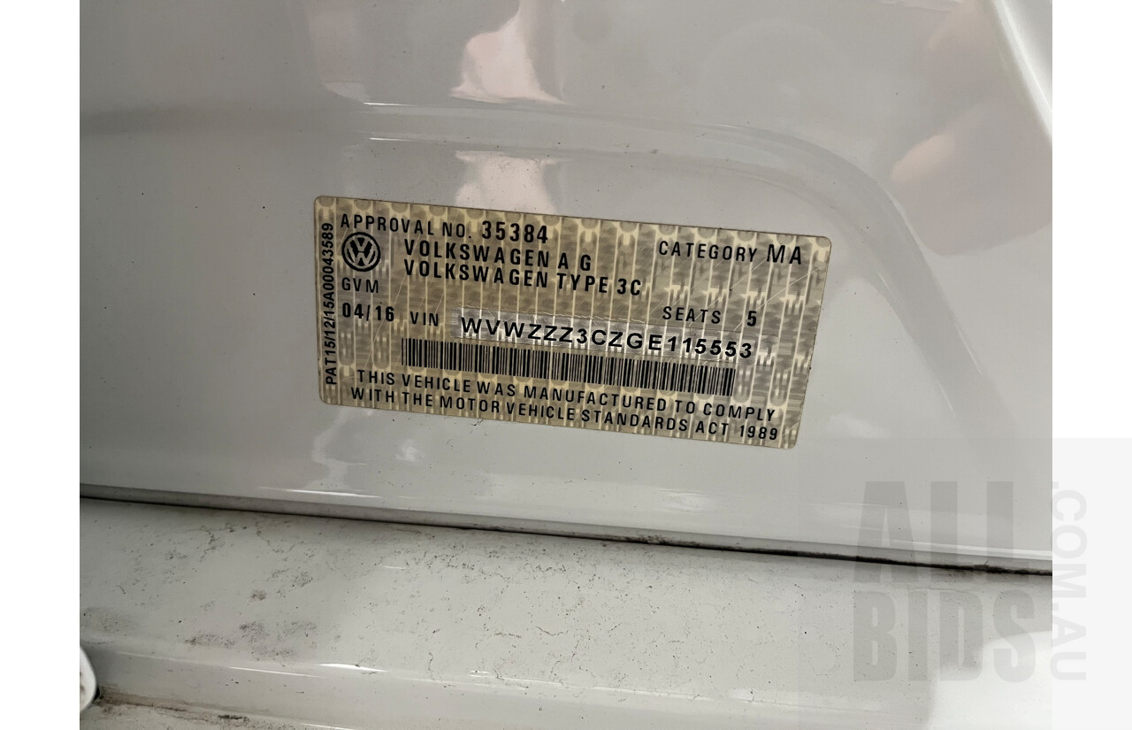 4/2016 Volkswagen Passat 118 TSI R-line 3C MY15 4d Sedan White 1.8L