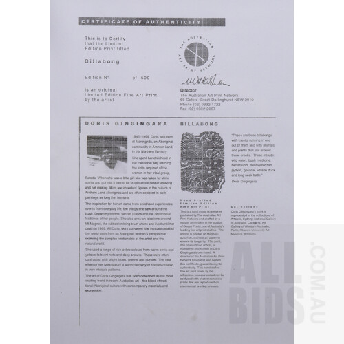 Doris Gingingara (1946-1999), Billabong - Wet Season, Fine Art Print, 24 x 17 cm (image)