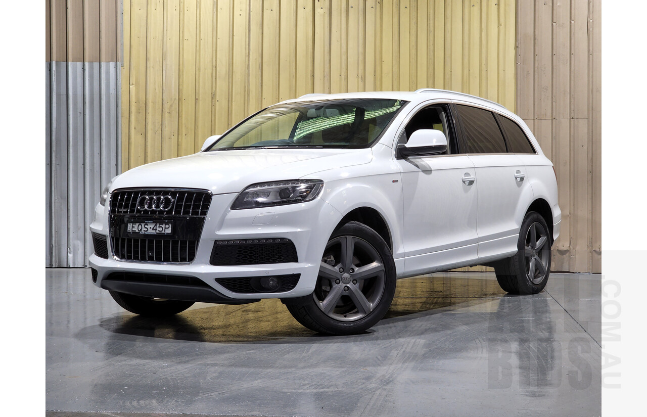 10/2013 Audi Q7 3.0 TDI Quattro S-Line MY13 4d Wagon White 3.0L - Turbo Diesel - 7 Seater