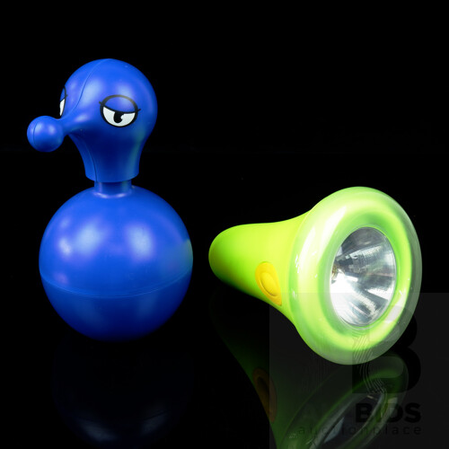 Alessi Flos Torch Holder Designed by Stefano Giovannoni with Alessi Mr Cold Soap Dispenser Designed by Massimo Giacon