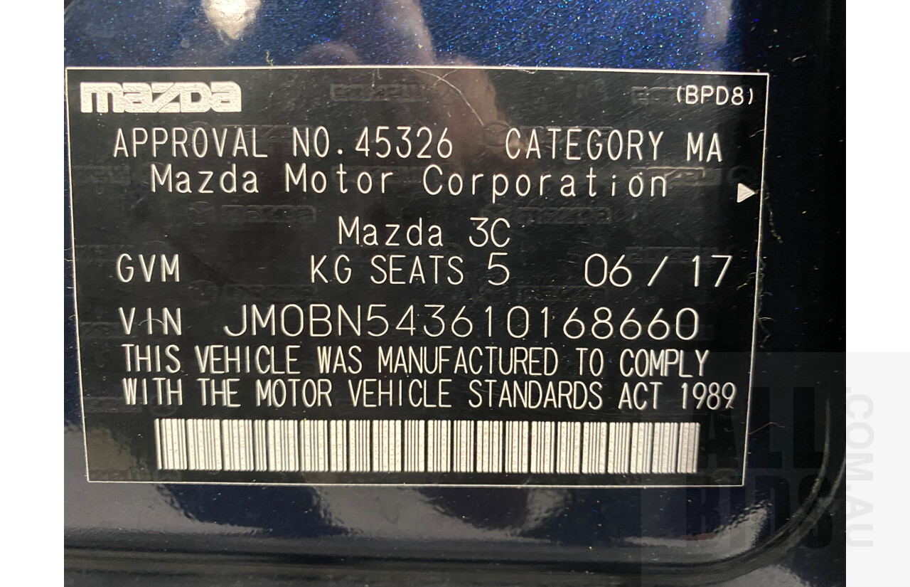 6/2017 Mazda 3 SP25 GT BM 5d Hatchback Blue 2.5L