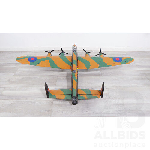 Very Large Vintage Remote Control Model Lancaster Bomber Aircraft