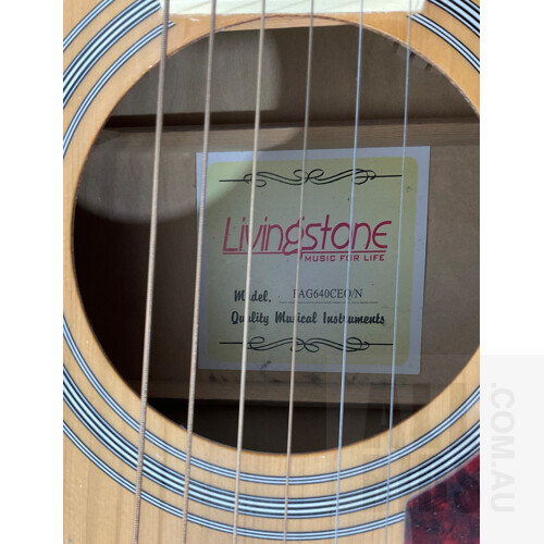 Livingstone Electric Acoustic Guitar in Livingstone Soft Zip Up Case and Simply Guitar CD & Manual, Instant Play Guitar CDS, Ballad Guitar Chords and Spanish Eyes Music Book