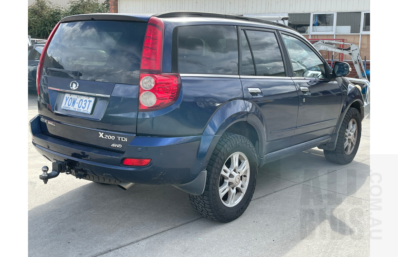 8/2012 Great Wall X200 (4x4) CC6461KY MY11 4d Wagon Blue 2.0L