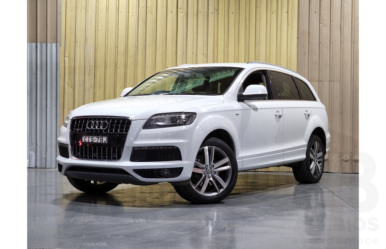 9/2012 Audi Q7 3.0 TDI Quattro S-Line MY12 4d Wagon White 3.0L - Turbo Diesel - 7 Seater