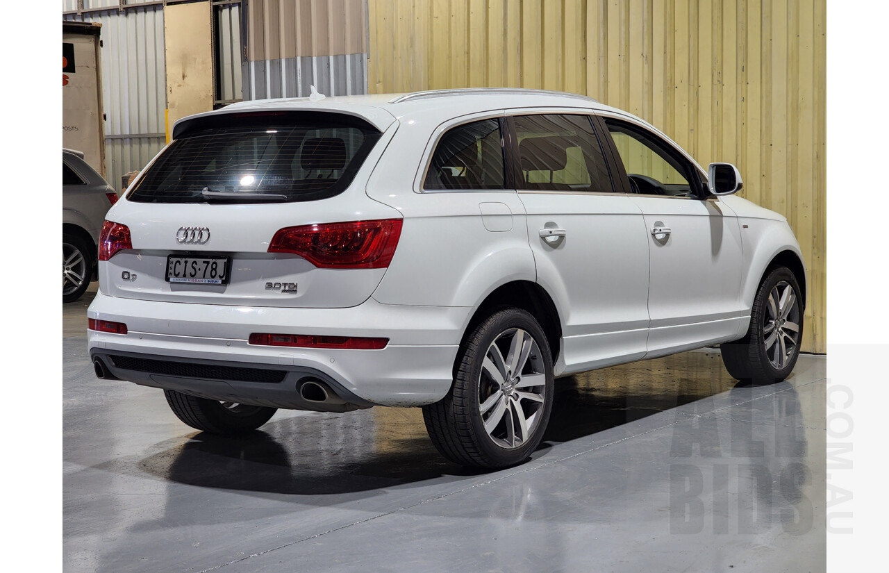 9/2012 Audi Q7 3.0 TDI Quattro S-Line MY12 4d Wagon White 3.0L - Turbo Diesel - 7 Seater