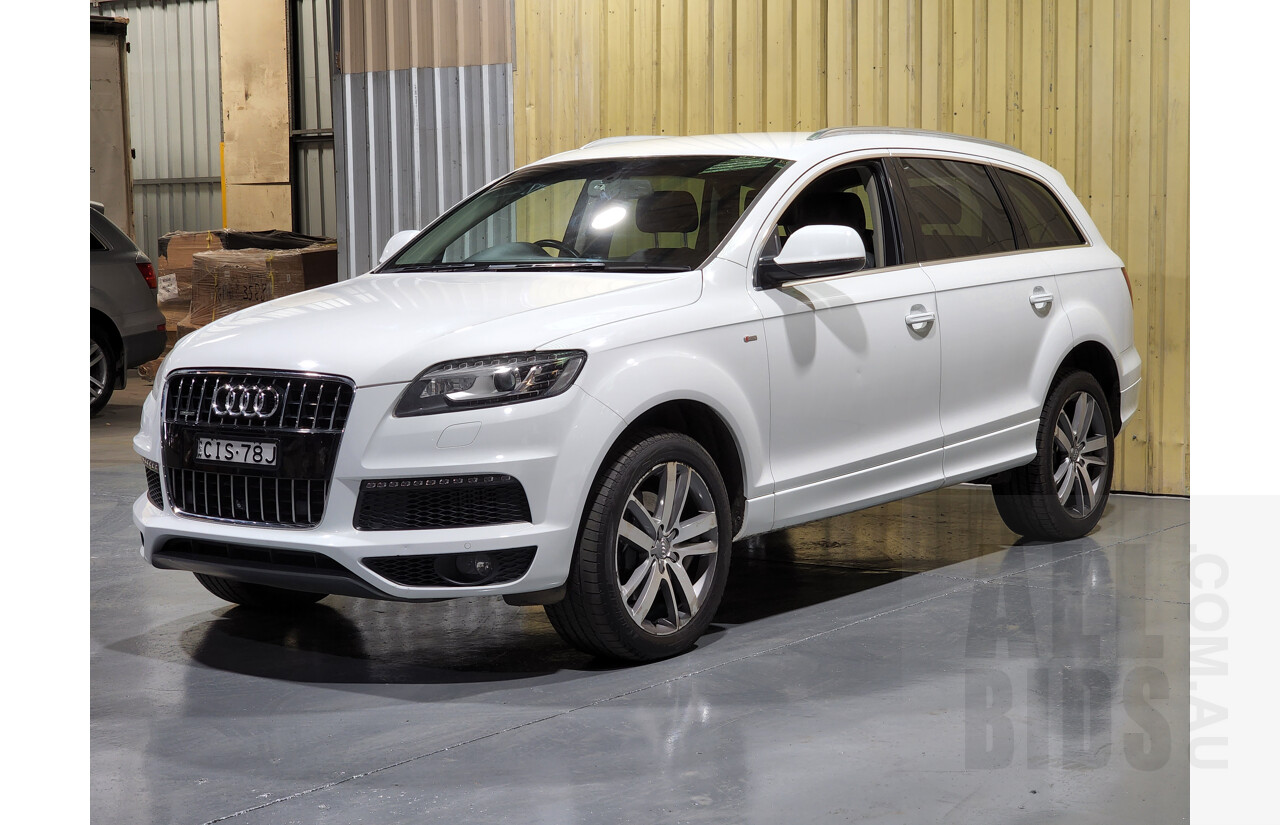 9/2012 Audi Q7 3.0 TDI Quattro S-Line MY12 4d Wagon White 3.0L - Turbo Diesel - 7 Seater