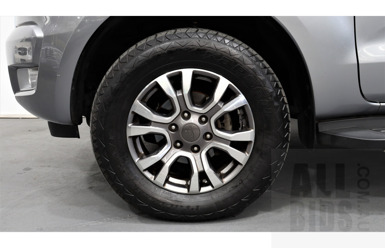 6/2016 Ford Ranger XLT 3.2 (4x4) PX Dual Cab Utility Silver 3.2L