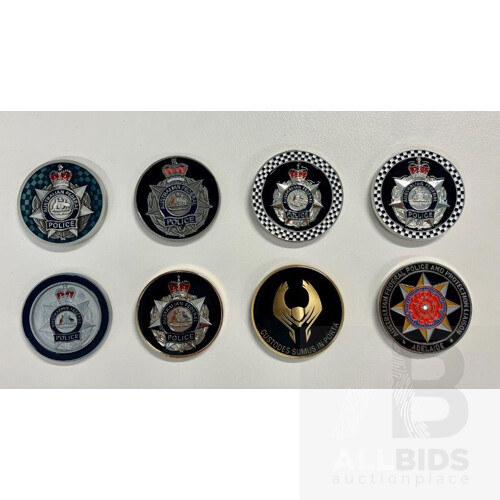 Full set of Close Protection Challenge Coins (8)