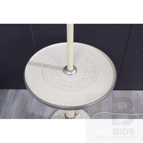 Art Deco Tilley Bakelite and Chrome Standard Lamp with Glass Lamp Shade