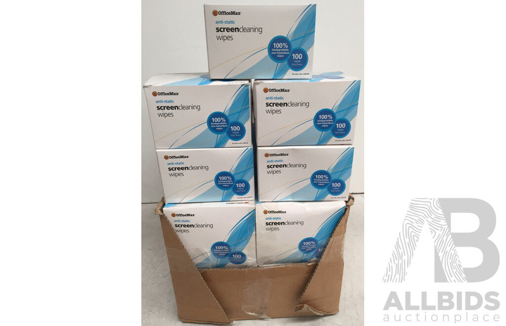 OfficeMax All Purpose Anti-Bacterial Cleaning Wipes (Box of 100) - Lot of 29 - Total ORP $111.36