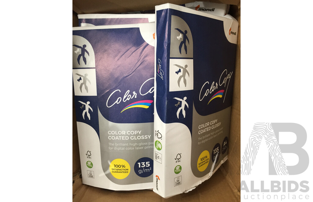 Mondi Colour Copy Coated Gloss Paper A4 (Ream of 250) - Lot of 6 - Total ORP $210.30