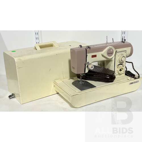 Vintage Waltons Celestial Sewing Machine With Carry-Case Cover