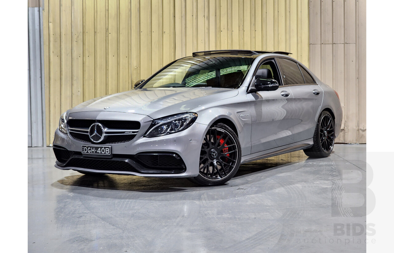 5/2016 Mercedes Benz C63 S AMG 205 4d Sedan Gunmetal Grey 4.0L Twin Turbo V8