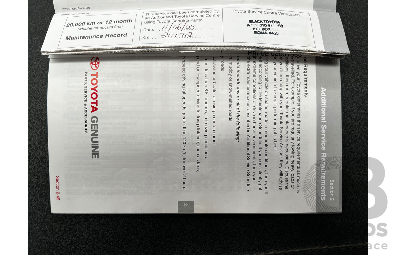 11/2007 Toyota Landcruiser GXL (4x4) VDJ200R 4d Wagon White 4.5L