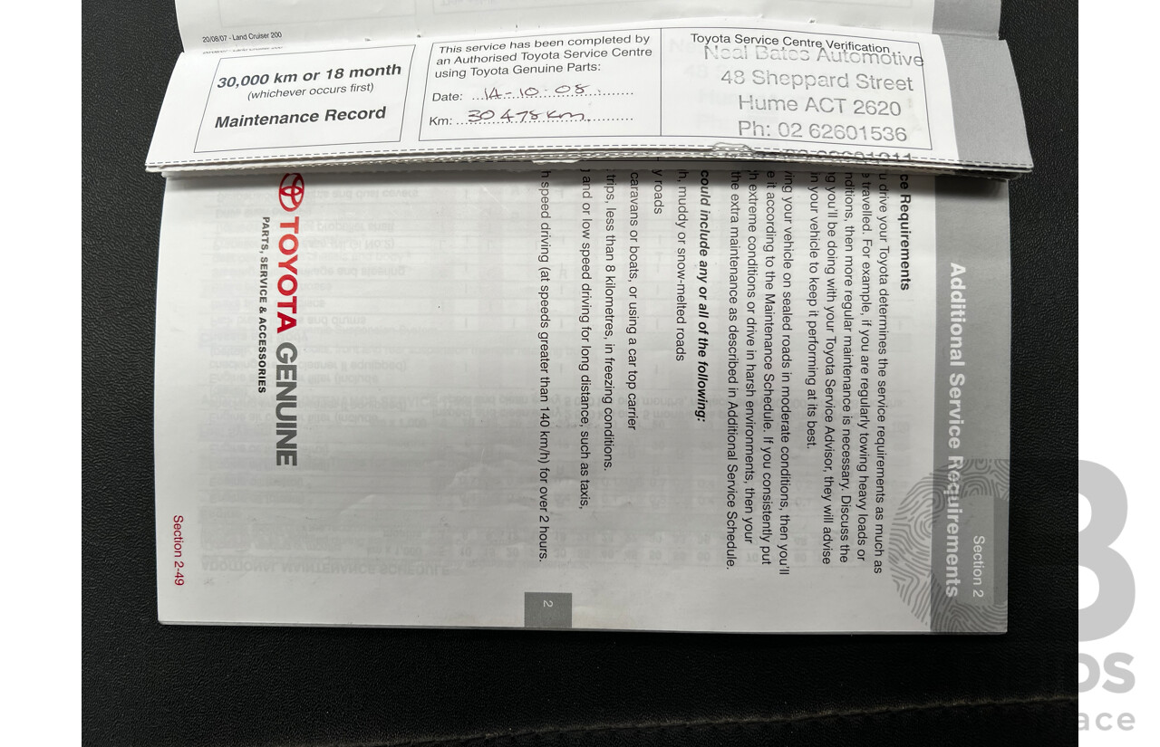 11/2007 Toyota Landcruiser GXL (4x4) VDJ200R 4d Wagon White 4.5L