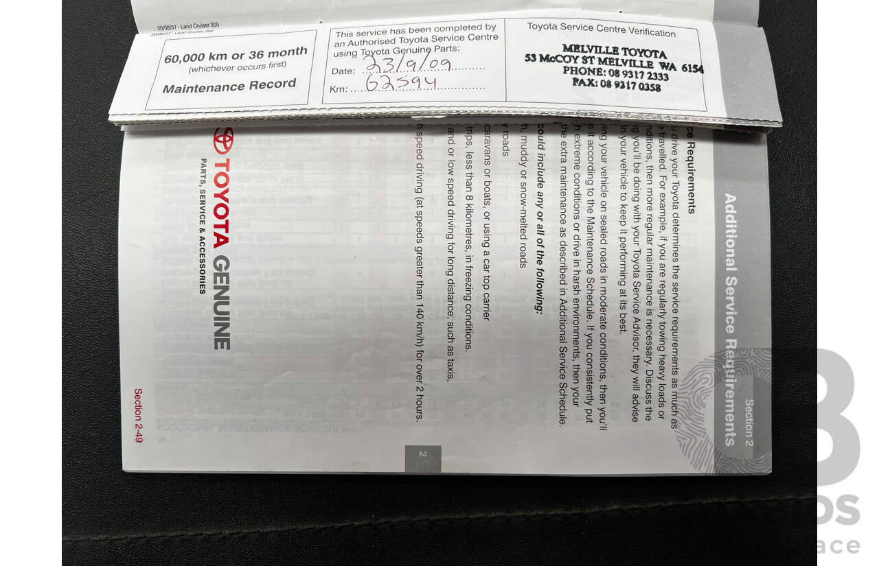 11/2007 Toyota Landcruiser GXL (4x4) VDJ200R 4d Wagon White 4.5L