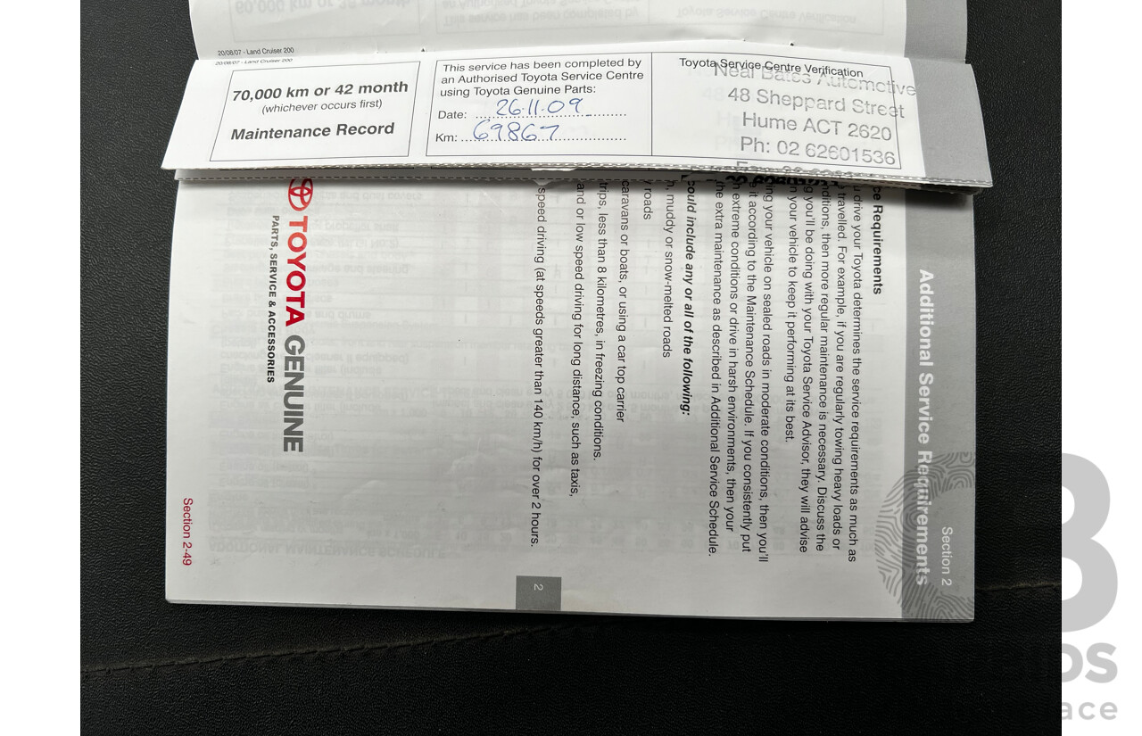11/2007 Toyota Landcruiser GXL (4x4) VDJ200R 4d Wagon White 4.5L