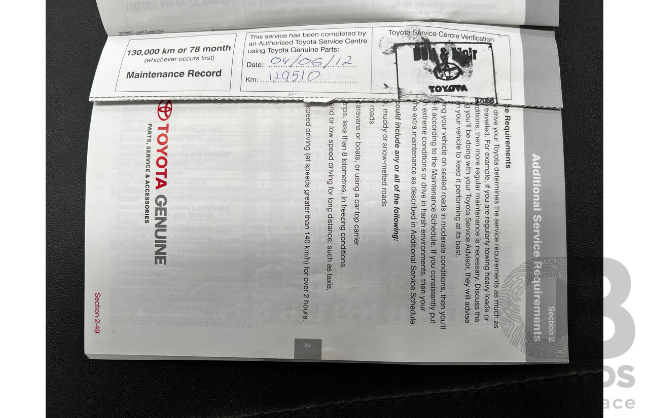 11/2007 Toyota Landcruiser GXL (4x4) VDJ200R 4d Wagon White 4.5L