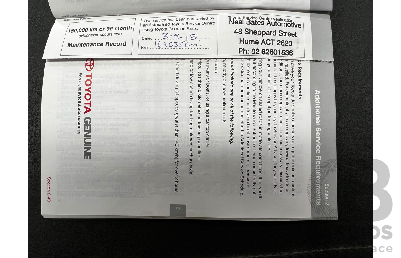 11/2007 Toyota Landcruiser GXL (4x4) VDJ200R 4d Wagon White 4.5L