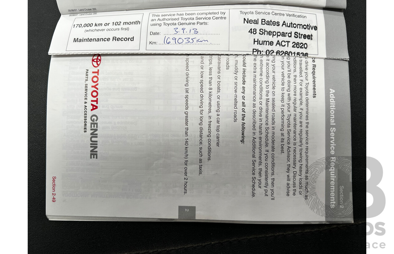 11/2007 Toyota Landcruiser GXL (4x4) VDJ200R 4d Wagon White 4.5L