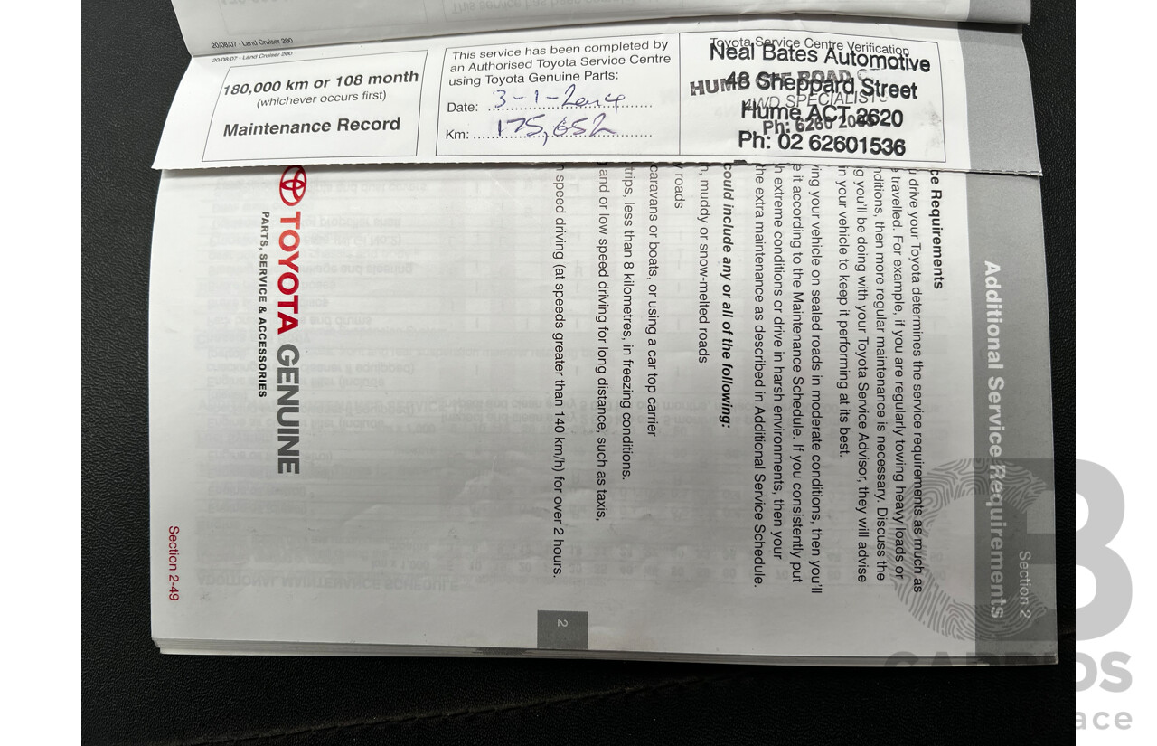 11/2007 Toyota Landcruiser GXL (4x4) VDJ200R 4d Wagon White 4.5L