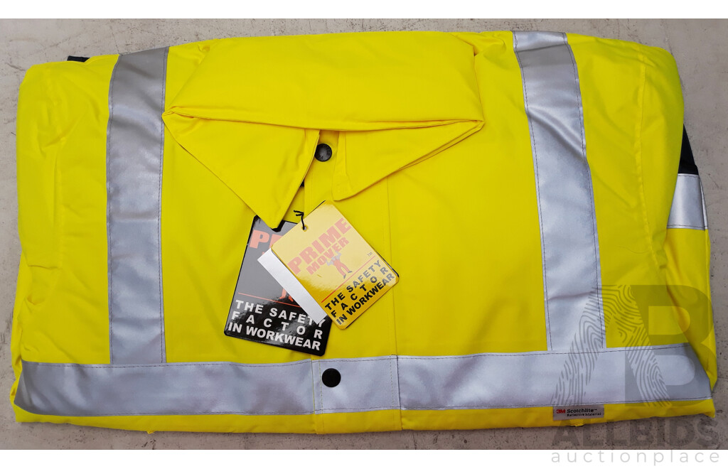 Prime Mover HV204 Hi Vis Waterproof Jacket - Lot of 5 - ORP $325.00