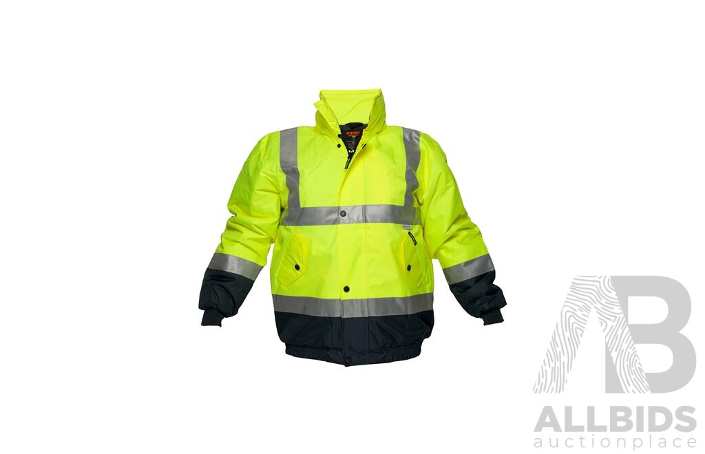 Prime Mover Hi Vis Waterproof Jacket HV204 (Yellow/Black, XL) - Lot of 5 - Total ORP $325.00