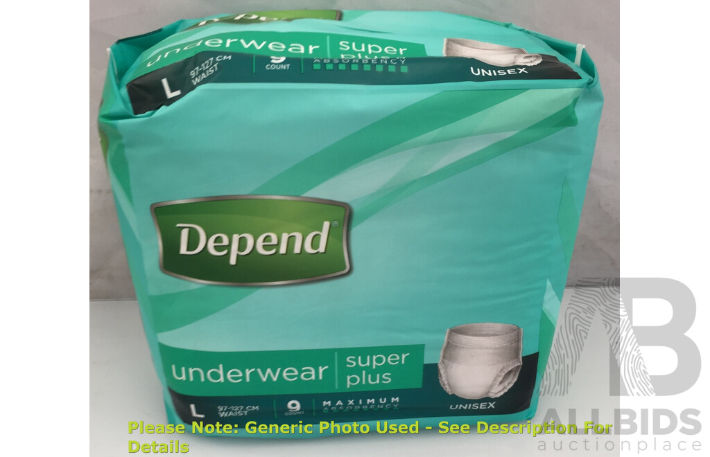Depends Box Depend Large Unisex Underwear (Box - Lot 1467136 | ALLBIDS