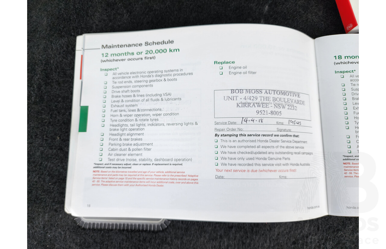 4/2017 Honda Odyssey VTi RC 4d Wagon Silver 2.4L - 8 Seater