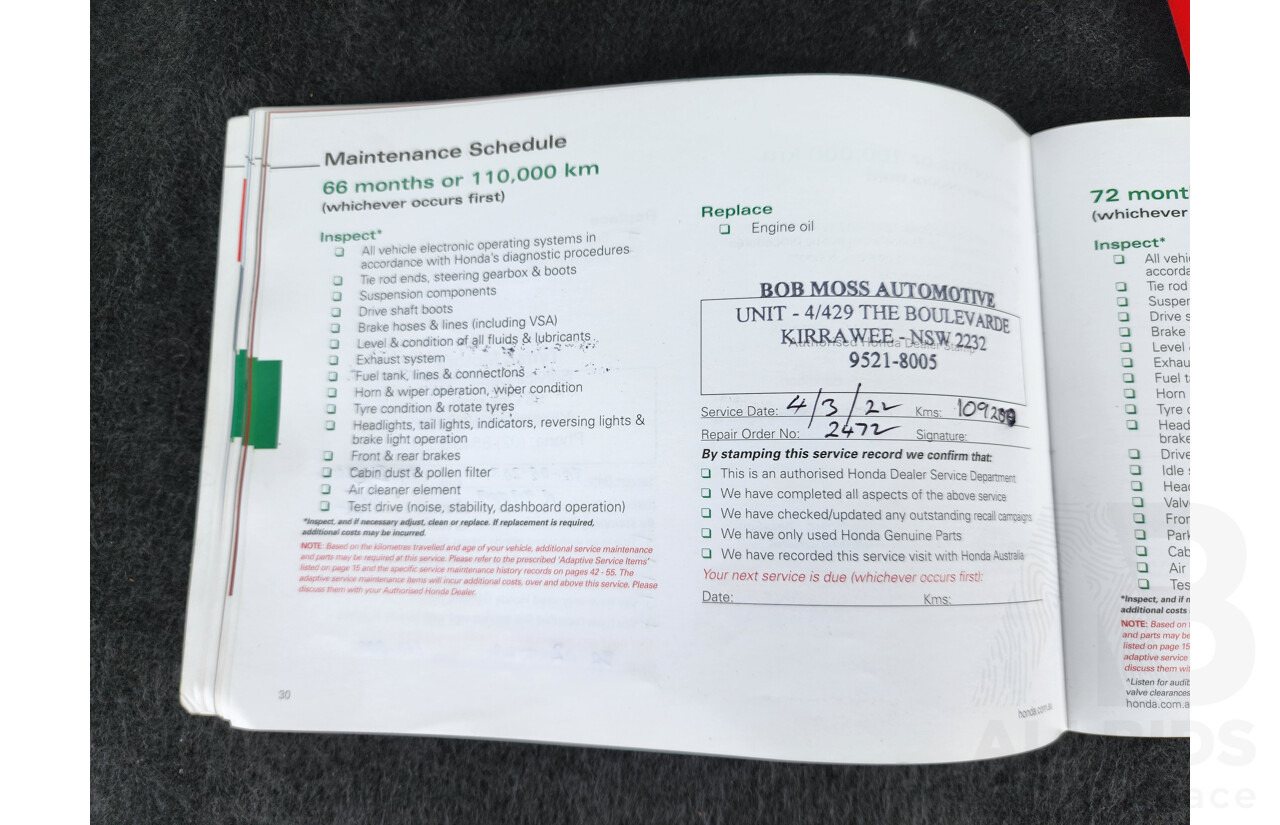 4/2017 Honda Odyssey VTi RC 4d Wagon Silver 2.4L - 8 Seater