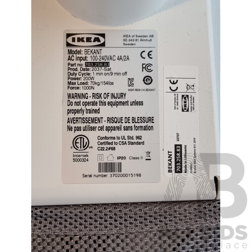 Ikea BEKANT Electronic Sit/Stand Desk - White