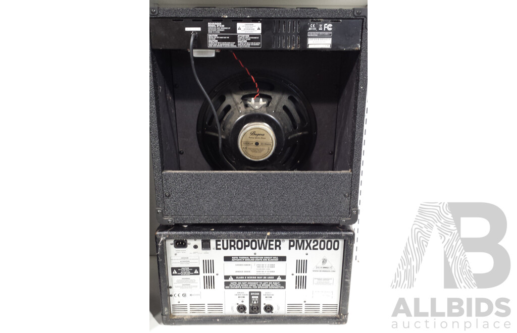 Behringer PMX2000 Mixer, GTX30 Amplifier and R122 Speaker