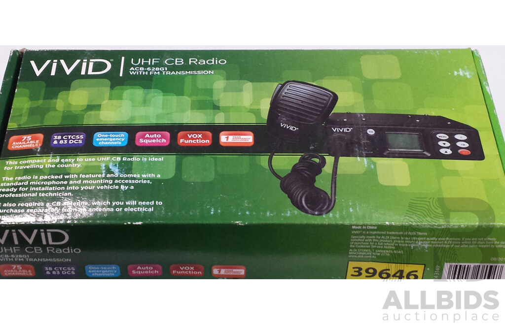 Vivid UHF CB Radio with FM Transmission - New