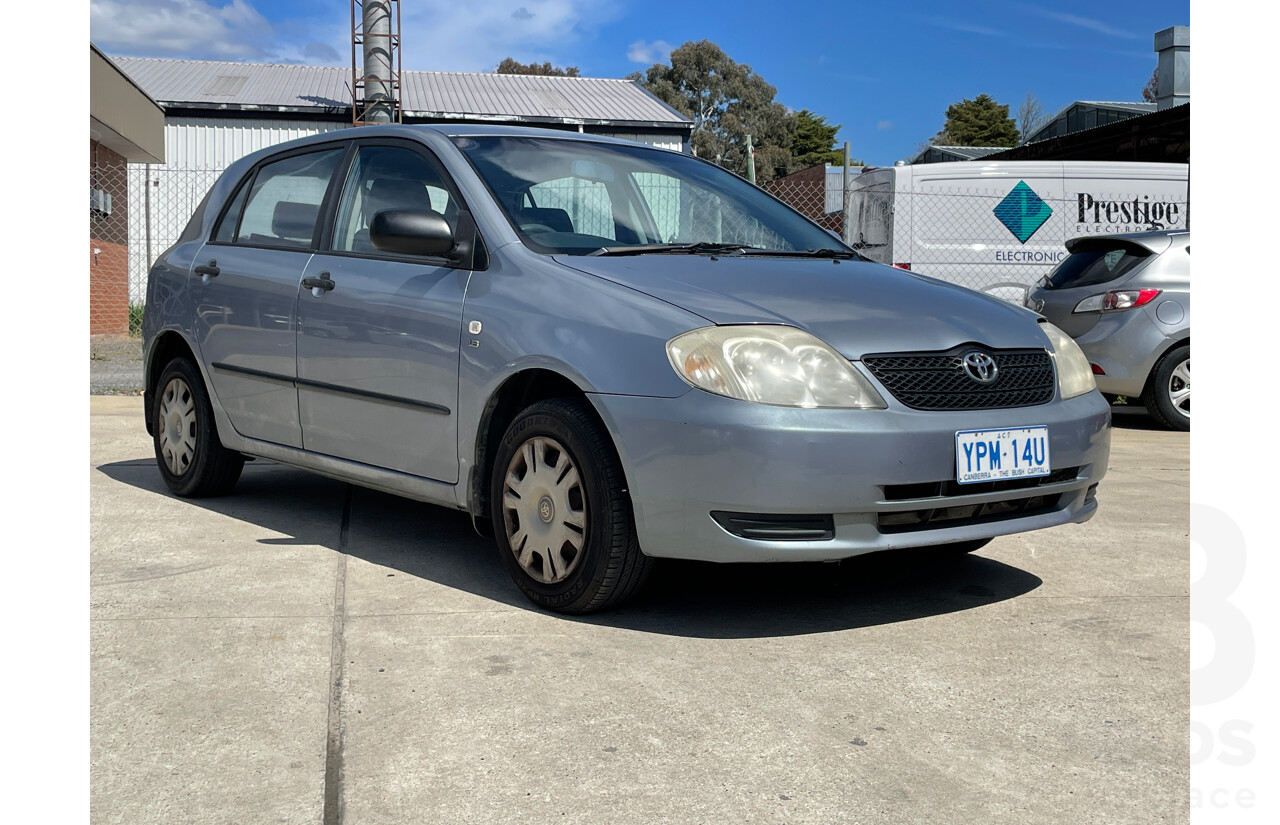 11/2002 Toyota Corolla Ascent SECA ZZE122R 5d Hatchback Grey 1.8L