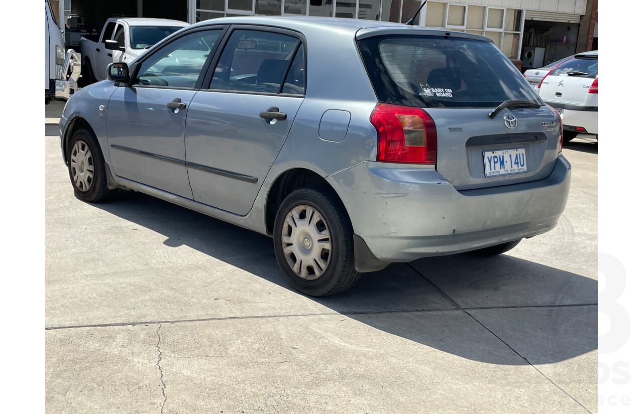 11/2002 Toyota Corolla Ascent SECA ZZE122R 5d Hatchback Grey 1.8L