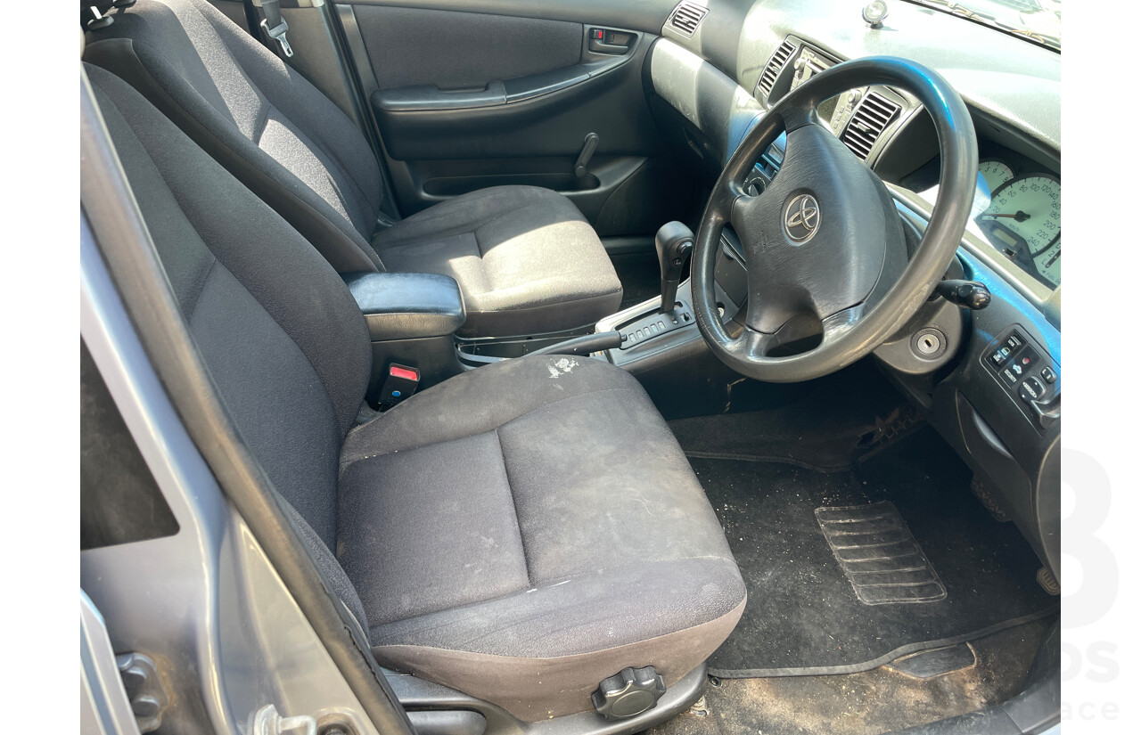 11/2002 Toyota Corolla Ascent SECA ZZE122R 5d Hatchback Grey 1.8L