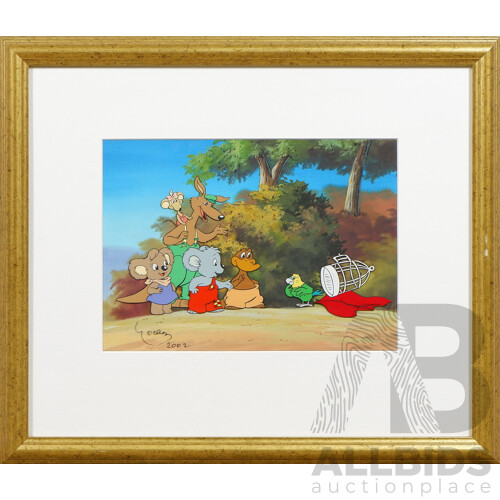 Framed Animation Cell from the 'Blinky Bill' Animation, Signed and dated 2002, 22 x 31 cm