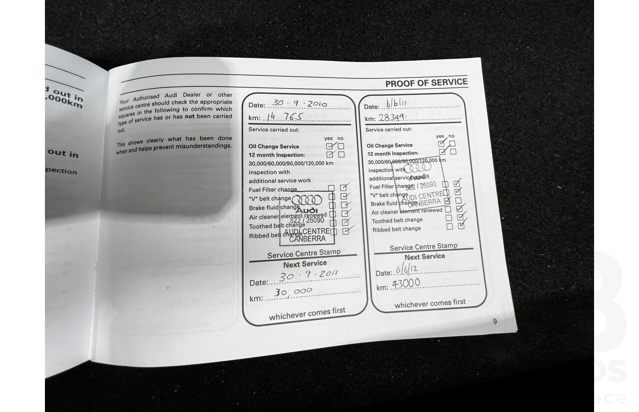 11/2009 Audi A4 2.0 TFSI Quattro B8 (8K) 4d Sedan Blue 2.0L