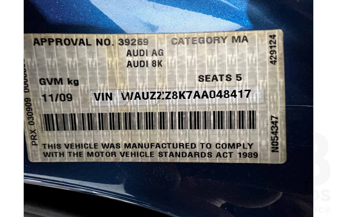 11/2009 Audi A4 2.0 TFSI Quattro B8 (8K) 4d Sedan Blue 2.0L